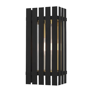 Gray Leys - 1 Light Outdoor Wall Lantern in Industrial Style - 8 Inches wide by 17 Inches high
