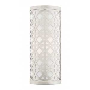 1 Light New Traditional Steel ADA Wall Mount with Off-White Fabric Shade-12.5 Inches H by 5.13 Inches W - 1122552