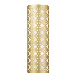 2 Light New Traditional Steel ADA Wall Mount with Off-White Fabric Shade-18 Inches H by 6 Inches W - 1122556
