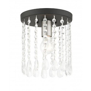 Alnwick Crescent - 1 Light Petite Flush Mount in Glam Style - 8 Inches wide by 9.25 Inches high - 1122590