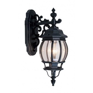 Wick Drift - 1 Light Outdoor Wall Lantern in French Country Style - 6.5 Inches wide by 19 Inches high - 1269068