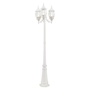 Wick Drift - 3 Light Outdoor Post Light in Traditional Style - 24 Inches wide by 84 Inches high