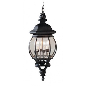 Wick Drift - 4 Light Outdoor Pendant Lantern in French Country Style - 11.5 Inches wide by 26.5 Inches high