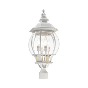 Front Close - 4 Light Outdoor Post Top Lantern in Traditional Style - 11.5 Inches wide by 27.5 Inches high