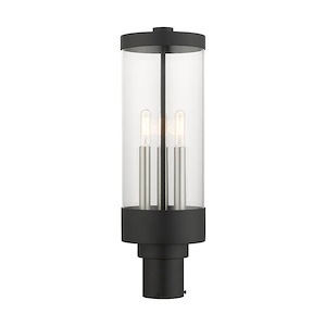 Ladywell Acres - 3 Light Outdoor Post Top Lantern in Coastal Style - 6.5 Inches wide by 20.25 Inches high