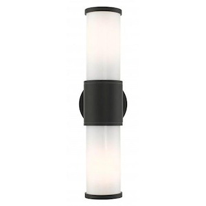 Hesketh Common - 2 Light Outdoor ADA Wall Lantern in Contemporary Style - 17 Inches wide by 4.5 Inches high