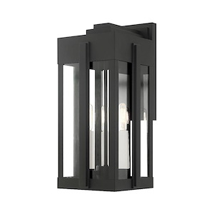 Fosse Wynd - 3 Light Outdoor Wall Lantern in Art Deco Style - 8 Inches wide by 18 Inches high