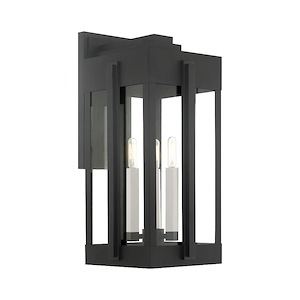 Fosse Wynd - 3 Light Outdoor Wall Lantern in Art Deco Style - 10.25 Inches wide by 22.5 Inches high