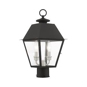 Lane Wood - 2 Light Outdoor Post Top Lantern in Coastal Style - 9 Inches wide by 16.5 Inches high