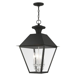 Lane Wood - 4 Light Outdoor Pendant Lantern in Coastal Style - 15 Inches wide by 24.5 Inches high