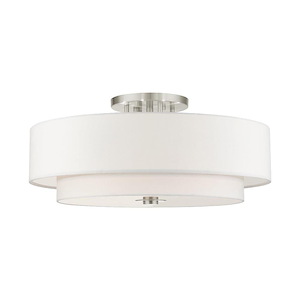 Pleasant Crescent - 6 Light Semi-Flush Mount in Modern Style - 30 Inches wide by 13.5 Inches high - 1269476