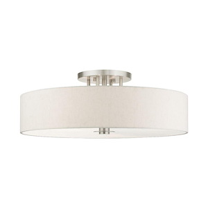 Pleasant Crescent - 6 Light Semi-Flush Mount in Modern Style - 30 Inches wide by 11.25 Inches high - 1122700