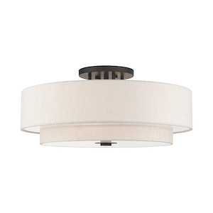 Pleasant Crescent - 6 Light Semi-Flush Mount in Modern Style - 30 Inches wide by 13.5 Inches high - 1122701