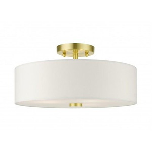 Pleasant Crescent - 3 Light Semi-Flush Mount in Modern Style - 15 Inches wide by 7.5 Inches high - 1269143