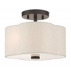 Horsley Cloisters - 2 Light Semi-Flush Mount in French Country Style - 11 Inches wide by 8.5 Inches high - 1122781