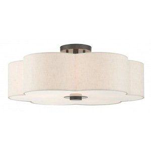 Horsley Cloisters - 5 Light Semi-Flush Mount in French Country Style - 22 Inches wide by 9 Inches high - 1122786