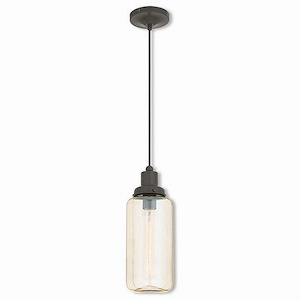Borough Village - 1 Light Mini Pendant in Coastal Style - 5 Inches wide by 15.5 Inches high - 1269498