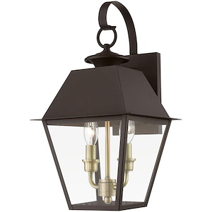Lawrence Down - 2 Light Medium Outdoor Wall Lantern In Classic Style-16.5 Inches Tall and 9 Inches Wide - 1268567