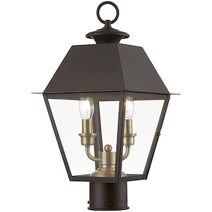 Lawrence Down - 2 Light Medium Outdoor Post Top Lantern In Classic Style-17.5 Inches Tall and 9 Inches Wide - 1268575