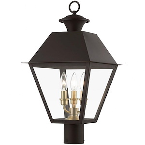 Lawrence Down - 3 Light Large Outdoor Post Top Lantern In Classic Style-22 Inches Tall and 12 Inches Wide