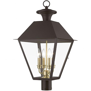 Lawrence Down - 4 Light Extra Large Outdoor Post Top Lantern In Classic Style-27.5 Inches Tall and 15 Inches Wide - 1269531
