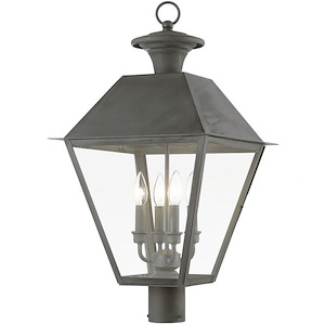 Lawrence Down - 4 Light Extra Large Outdoor Post Top Lantern In Classic Style-27.5 Inches Tall and 15 Inches Wide