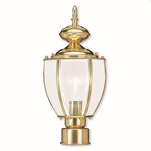 1 Light Outdoor Post Top Lantern in Outdoor BasicsTraditional Style - 7 Inches wide by 16.5 Inches high