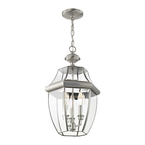 Sherwood Cliff - 3 Light Outdoor Pendant Lantern in Traditional Style - 12.5 Inches wide by 21 Inches high