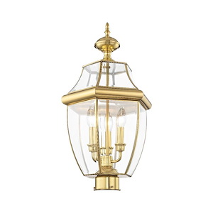 Sherwood Cliff - 3 Light Outdoor Post Top Lantern in Traditional Style - 12.5 Inches wide by 23.5 Inches high