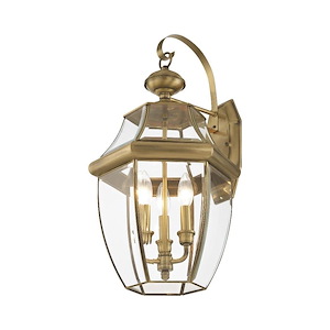 Sherwood Cliff - 3 Light Outdoor Wall Lantern in Traditional Style - 12.5 Inches wide by 22.5 Inches high