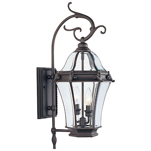 Fleur de Lis - 2 Light Outdoor Wall Lantern in Traditional Style - 11 Inches wide by 26 Inches high - 1269457