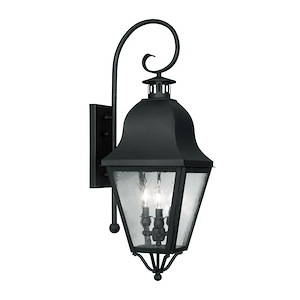 Melrose Loan - 3 Light Outdoor Wall Lantern in Farmhouse Style - 10.5 Inches wide by 32 Inches high