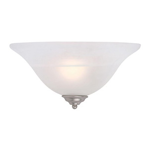 1 Light Traditional Steel Wall Sconce with White Alabaster Glass-6.5 Inches H by 13 Inches W - 1120935