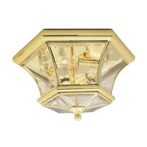 Iris Loan - 3 Light Outdoor Flush Mount in Traditional Style - 12.5 Inches wide by 7.75 Inches high