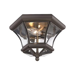 Iris Loan - 2 Light Outdoor Flush Mount in Traditional Style - 10.5 Inches wide by 7 Inches high