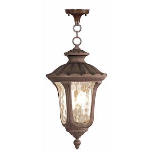 Foxglove Glebe - 3 Light Outdoor Pendant Lantern in Traditional Style - 11 Inches wide by 20.5 Inches high