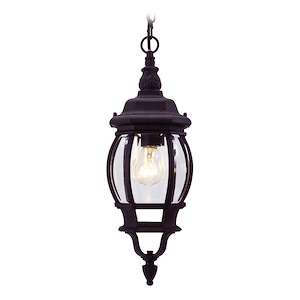 Front Close - 1 Light Outdoor Pendant Lantern in Traditional Style - 7 Inches wide by 18.5 Inches high - 1269470