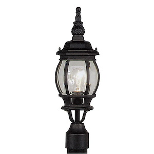 Front Close - 1 Light Outdoor Post Top Lantern in Traditional Style - 7 Inches wide by 18.5 Inches high - 1269521