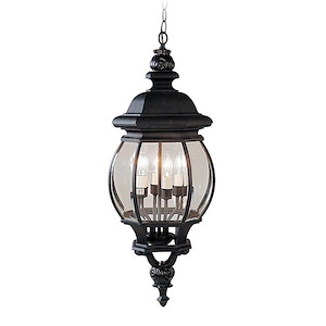 Front Close - 4 Light Outdoor Pendant Lantern in Traditional Style - 11.5 Inches wide by 26.5 Inches high - 1269522