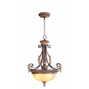 Lowther East - 3 Light Inverted Pendant in Mediterranean Style - 19 Inches wide by 25 Inches high - 1269249