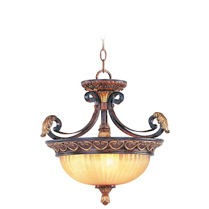 Lowther East - 3 Light Convertible Inverted Pendant in Mediterranean Style - 17 Inches wide by 17.5 Inches high - 1269471