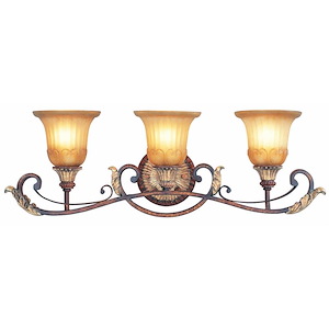 Lowther East - 3 Light Bathroom Light Fixture in Mediterranean Style - 30 Inches wide by 9.25 Inches high - 1269250