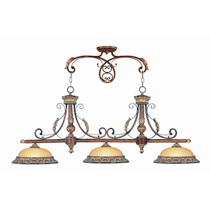 Lowther East - 3 Light Island in Mediterranean Style - 13 Inches wide by 21 Inches high - 1269346