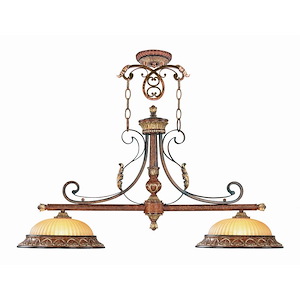 Lowther East - 2 Light Island in Mediterranean Style - 13 Inches wide by 21.25 Inches high - 1269282