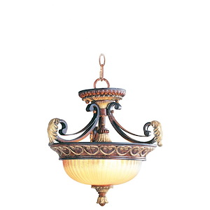 Lowther East - 2 Light Convertible Inverted Pendant in Mediterranean Style - 15.25 Inches wide by 15.25 Inches high - 1269482