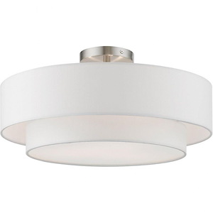 Pleasant Crescent - 3 Light Semi-Flush Mount In Timeless Style-8.75 Inches Tall and 18 Inches Wide - 1269511