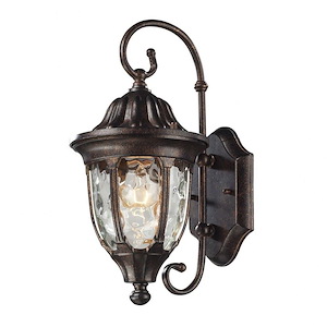 Barrel Porch Light - One Light Urn Shaped Outdoor Wall Mount - Traditional Style Outdoor Light