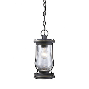 Exposed Bulb One Light Outdoor Hanging Pendant Lantern - Urn Lantern Shaped Hanging Outdoor Ceiling Light
