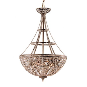 French Country Traditional Four Light Chandelier in Dark Bronze Finish - 932505