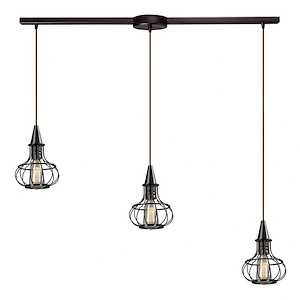 Urban Industrial Three Light Chandelier in Oil Rubbed Bronze Finish - 932809